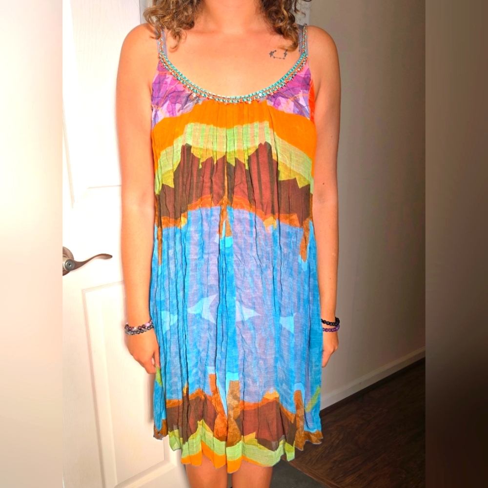 Anthropologie Blank London hand dyed silk dress
